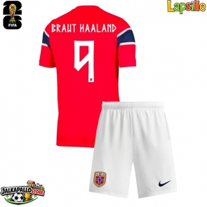 Norja Erling Haaland #9 Kotipaita Lapsille MM-kisat 2026 Lyhythihainen (+ shortsit)
